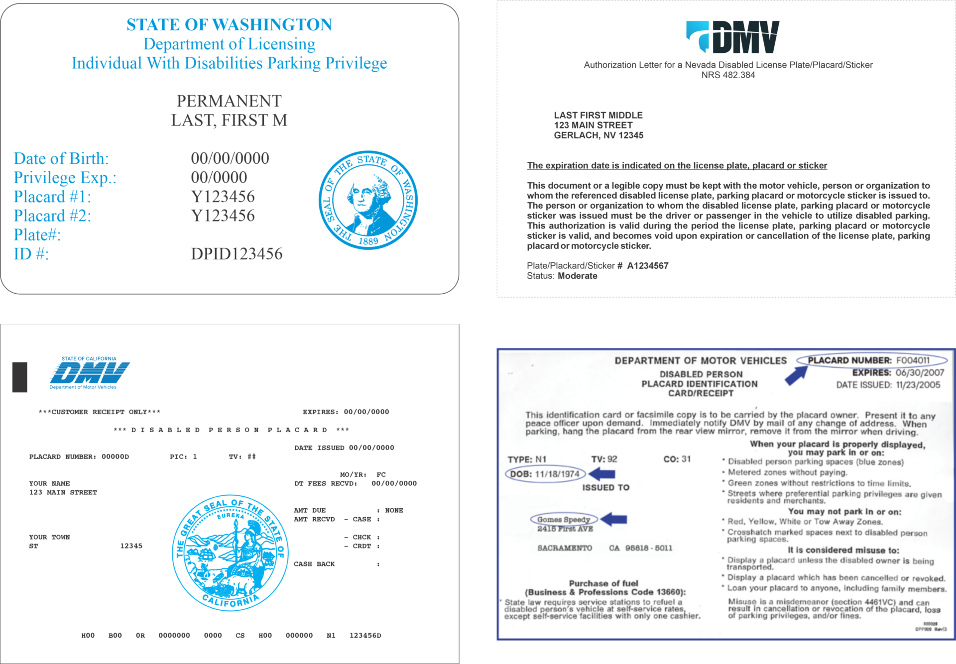 Example Disability Documents