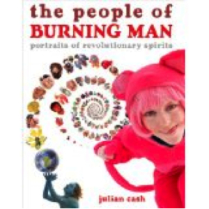 A person with pink hair and a red suit. 