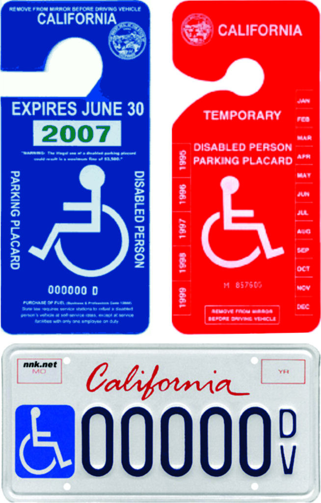 Examples of disability placards