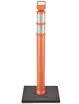 An orange cone that would be placed to direct traffic. 