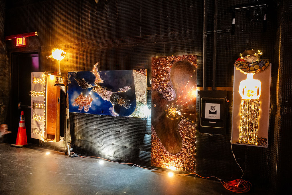 light up art work on wall