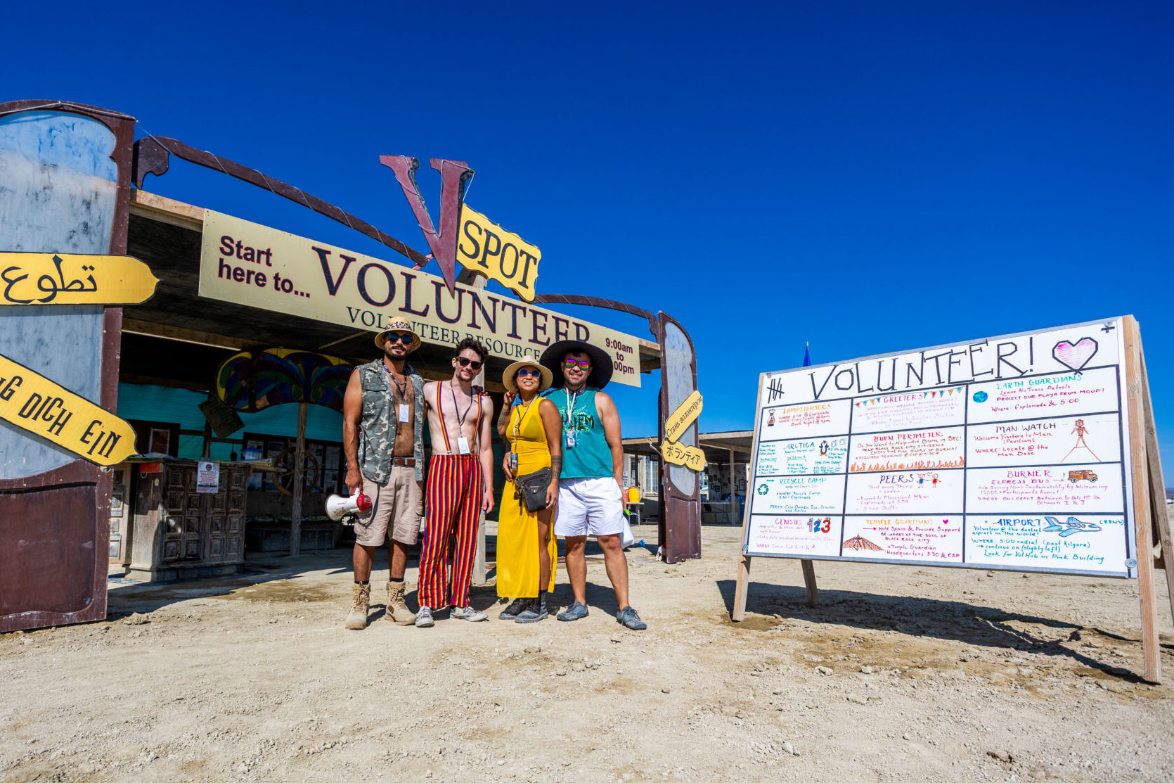 Volunteers at the V-spot camp